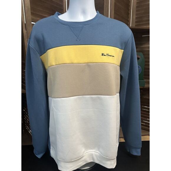NWT Ben Sherman Pullover Sweatshirt Crewneck Blue Horizon Size Large MSRP - $89 - Picture 1 of 4